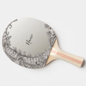 Zilveren  moderne Ping Pong Paddle Tafeltennisbatje (Zijkant)