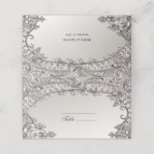 Zilveren moderne plaatskaart plaatskaartje (Buitenkant ongevouwen)