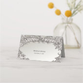 Zilveren moderne plaatskaart plaatskaartje (Achterkant)