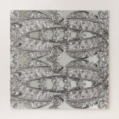 Zilveren  moderne puzzel (Horizontaal)