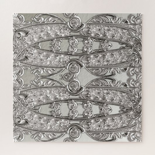 Zilveren  moderne puzzel legpuzzel (Horizontaal)