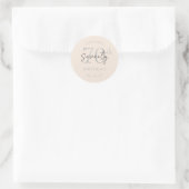 Zilveren moderne script 70ste verjaardag champagne ronde sticker (Tas)