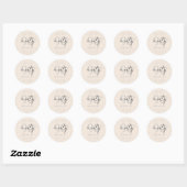 Zilveren moderne script 90ste verjaardagsfeest cha ronde sticker (Vel)