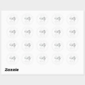 Zilveren moderne script 90ste verjaardagsfeestje ronde sticker (Vel)