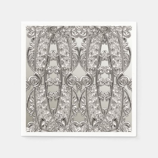 Zilveren  moderne servetten (Voorkant)
