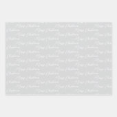 Zilveren & moderne witte kerstboom inpakpapier vel (Voorkant)