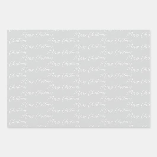 Zilveren & moderne witte kerstboom inpakpapier vel (Voorkant)