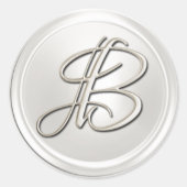 Zilveren monogram B enveloppe zegel (Voorkant)