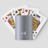 Zilveren monogram beginletters naam pokerkaarten (Achterkant)
