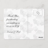 Zilveren monogram bruiloft dank u briefkaart (Achterkant)