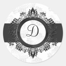 Zilveren monogram envelopzegel