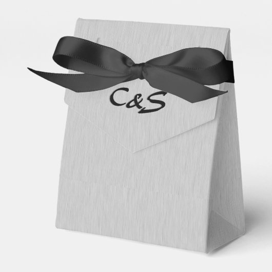 Zilveren Monogram Favor Dozen Bedankdoosjes (Voorkant Zijde)