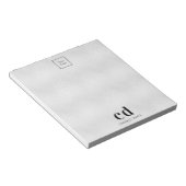 Zilveren monogram initiaal bedrijfslogo  notitieblok (Schuin)