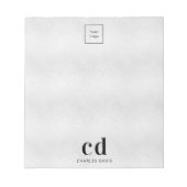 Zilveren monogram initiaal bedrijfslogo  notitieblok (Voorkant)