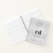 Zilveren monogram initiaal bedrijfslogo notitieboek (Binnen)