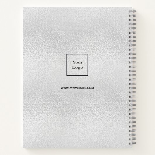 Zilveren monogram initiaal bedrijfslogo notitieboek (Achterkant)