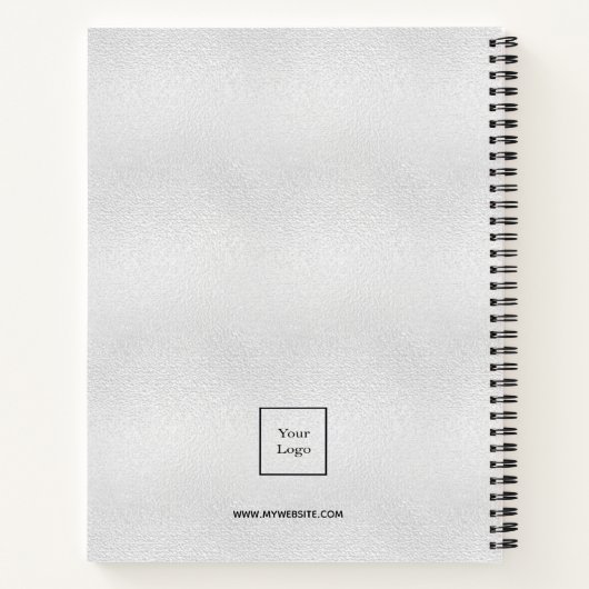 Zilveren monogram initiaal bedrijfslogo notitieboek (Achterkant)