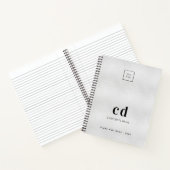 Zilveren monogram initiaal zakelijk logo notitieboek (Binnen)