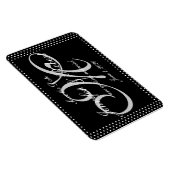 Zilveren Monogram Polka Dots Bruiloft Save the Dat Magneet (Rechterzijde)