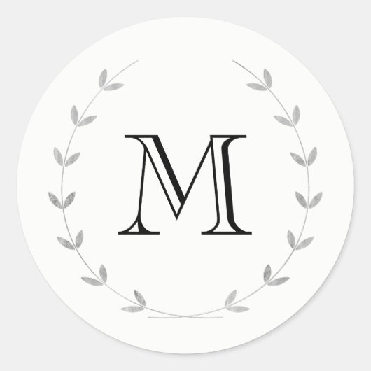 Zilveren Monogram Sticker (Voorkant)