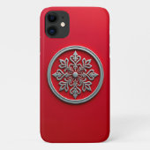 Zilveren Motief Cirkel op Rood Case-Mate iPhone Case (Achterkant)
