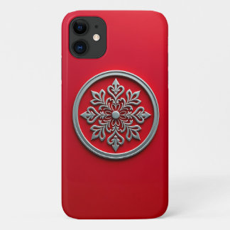 Zilveren Motief Cirkel op Rood Case-Mate iPhone Case