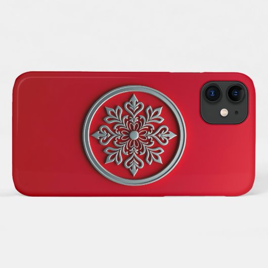 Zilveren Motief Cirkel op Rood Case-Mate iPhone Case (Achterkant (horizontaal))