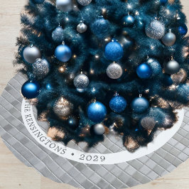 Zilveren Mozaïek Feestelijke Winter Familie Decor Kerstboom Rok
