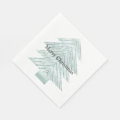 Zilveren Munt Kerstboom Glitter Stripes Servet (Hoek)