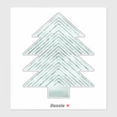 Zilveren Munt Kerstboom Glitter Stripes Sticker (Vel)