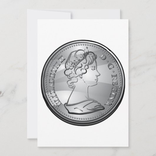 Zilveren Munt Koningin Portret Kaart (Voorkant)