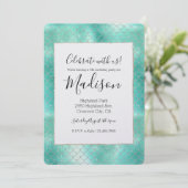 Zilveren Munt Zeemeermin Verjaardag Kaart (Staand voorkant)