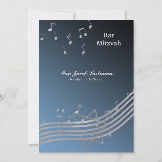 Zilveren muziek in de lucht kaart (Voorkant)