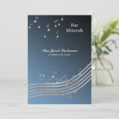 Zilveren muziek in de lucht kaart (Staand voorkant)