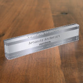 Zilveren naam bossbabe fun humor naambordje (Zijkant)