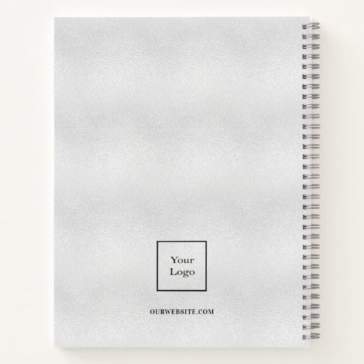 Zilveren naam initiële foto bedrijf notitieboek (Achterkant)