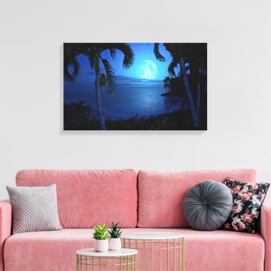 zilveren nacht canvas afdruk (Insitu (Woonkamer))