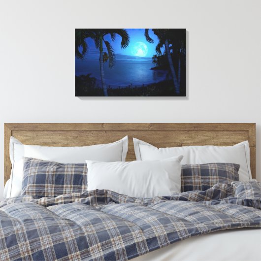 zilveren nacht canvas afdruk (Insitu (Slaapkamer))