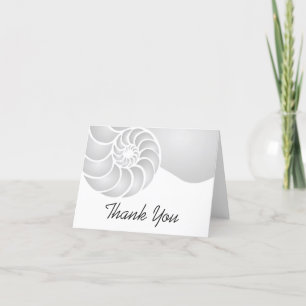 Zilveren Nautilus Schelp Kust Thank You Kaart