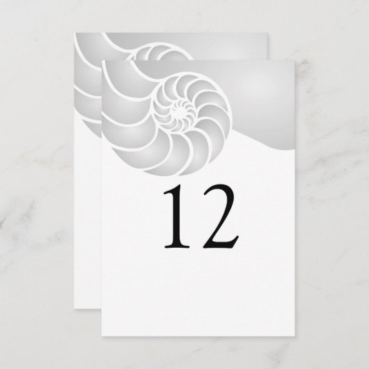 Zilveren Nautilus Shell Strand Bruiloft (Voorkant / Achterkant)