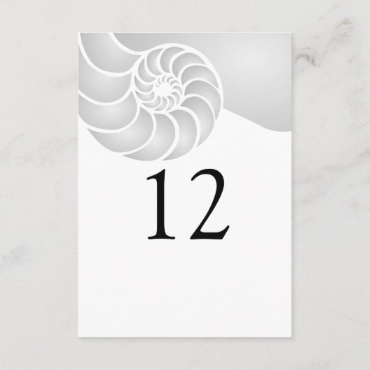 Zilveren Nautilus Shell Strand Bruiloft (Achterkant)