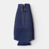 Zilveren Navy Blauwe Glitter Geborsteld Metaal Mon Flesjeskoeler (Achterkant)