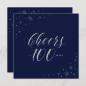 Zilveren Navy Cheers 100e verjaardag feestvierkant Kaart (Voorkant / Achterkant)