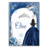 Zilveren Navy Kerst Sneeuwvlok Meisje's Quinceaner Kaart (Achterkant)