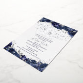 Zilveren Navy Roze Mis Quince Quinceanera  Folie Uitnodiging (Gedraaid)