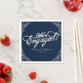 Zilveren Navy Verloving Feest Servet (Insitu)