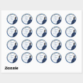 Zilveren Navy Winter Sneeuwvlok Mis Quince Dank u Ronde Sticker (Vel)