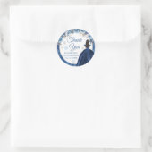 Zilveren Navy Winter Sneeuwvlok Mis Quince Dank u Ronde Sticker (Tas)