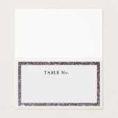 Zilveren nep glitters kader blanco placecard kaart (Buitenkant ongevouwen)