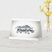 ZILVEREN NEUSHOORN KAART (Gele Bloem)